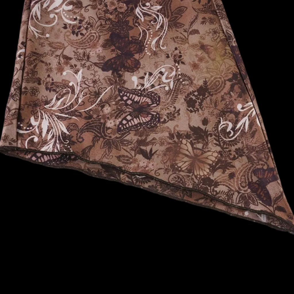 V-neck Patchwork Print 2000s Inspired Shirt