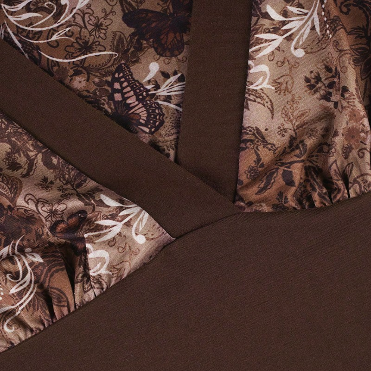 V-neck Patchwork Print 2000s Inspired Shirt