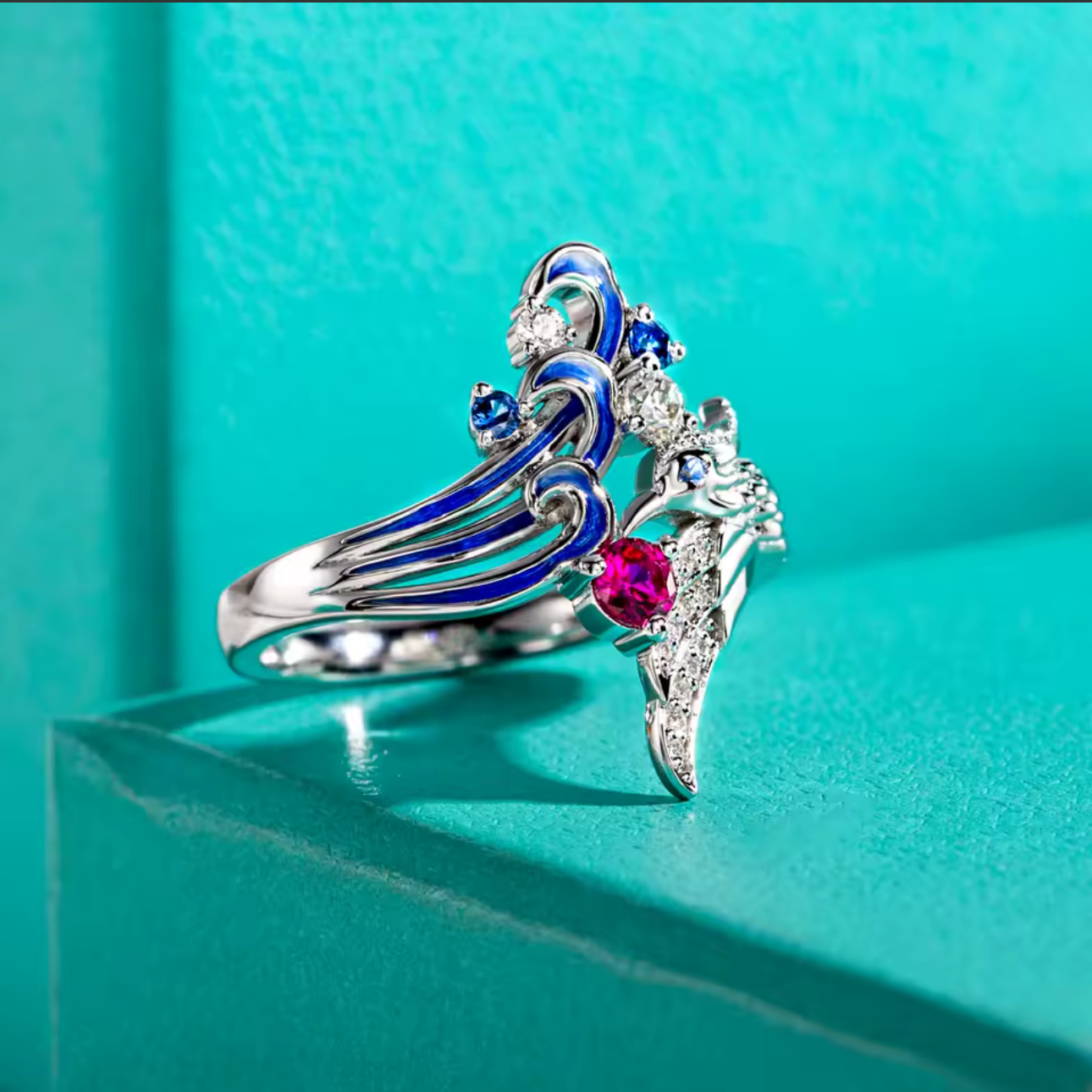 Peacock Inspired ring