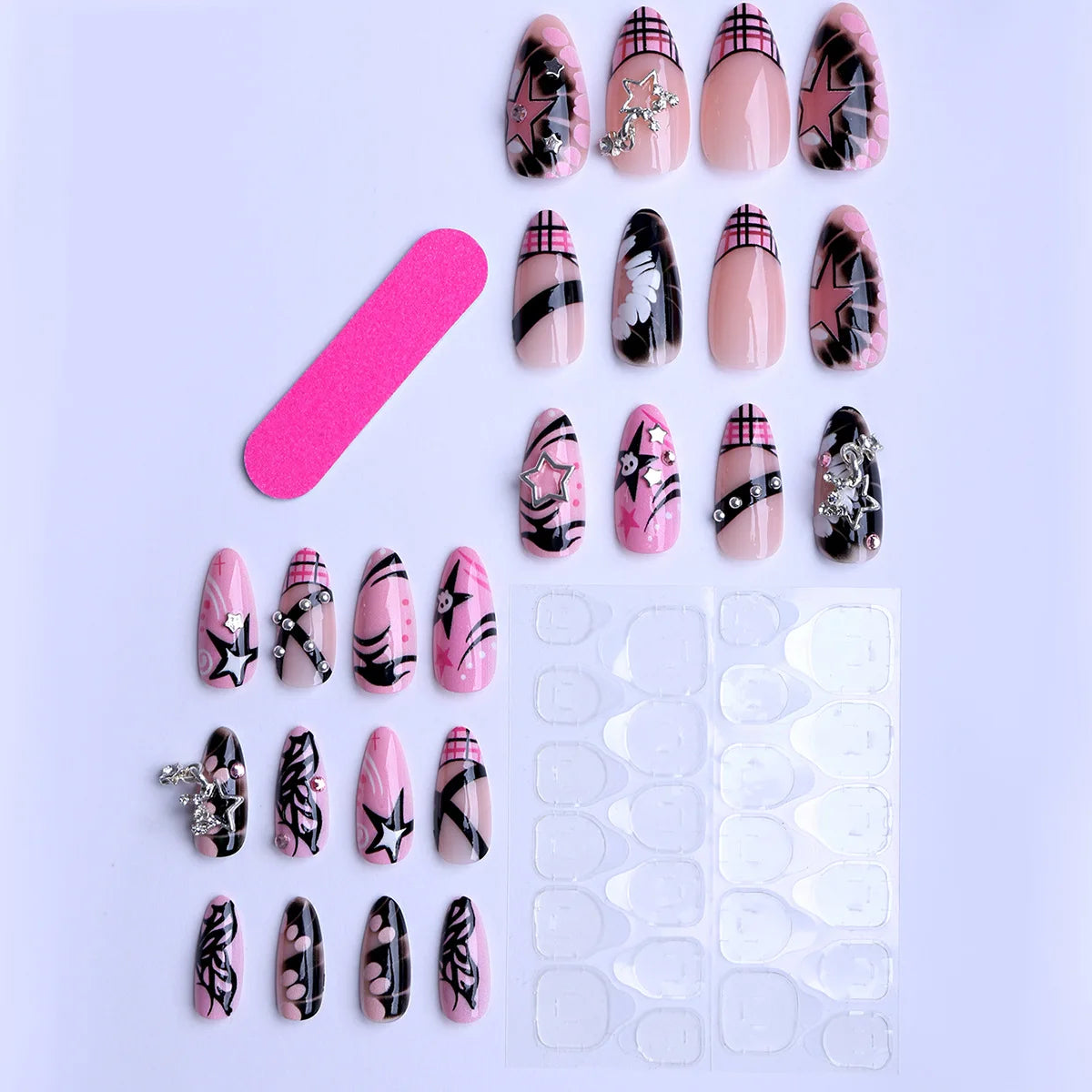 Pink Glossy Pink Almond French Style Spicy Girl Press Ons