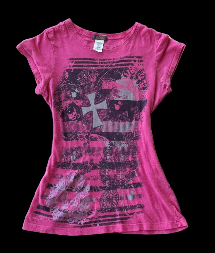 Sexy Cross Printed Short Sleeve