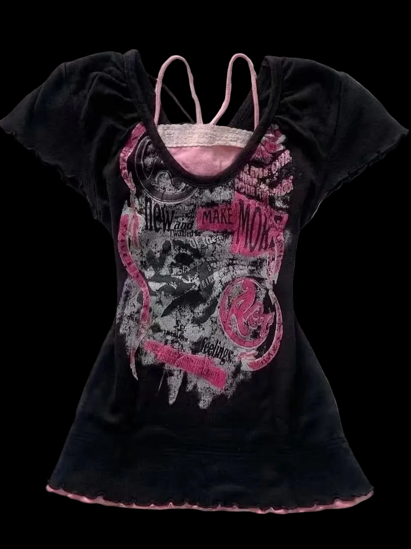 Pink Femme Short sleeve Streetwear