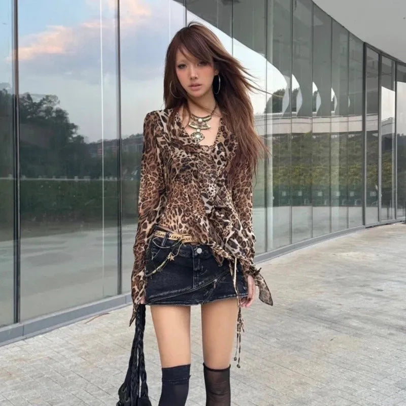karrram Japanese Leopard Print Shirt