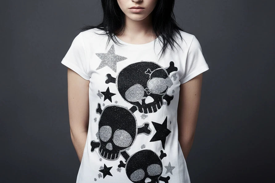 Star Skull Graphic Print T Shirt