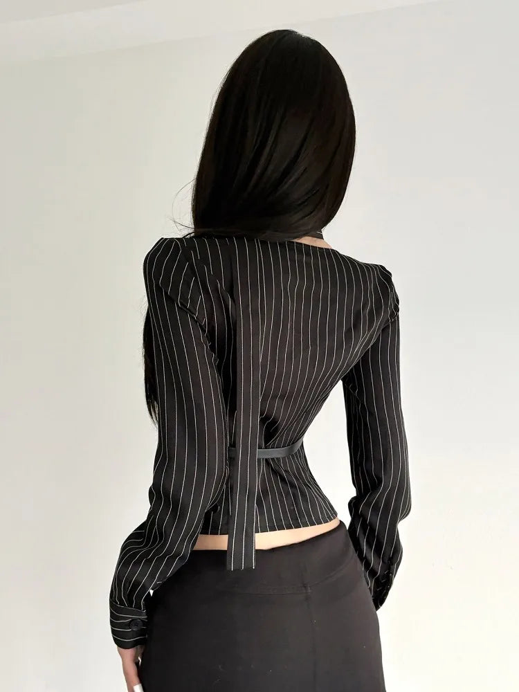 Sexy Office Lady Striped Shirt💋