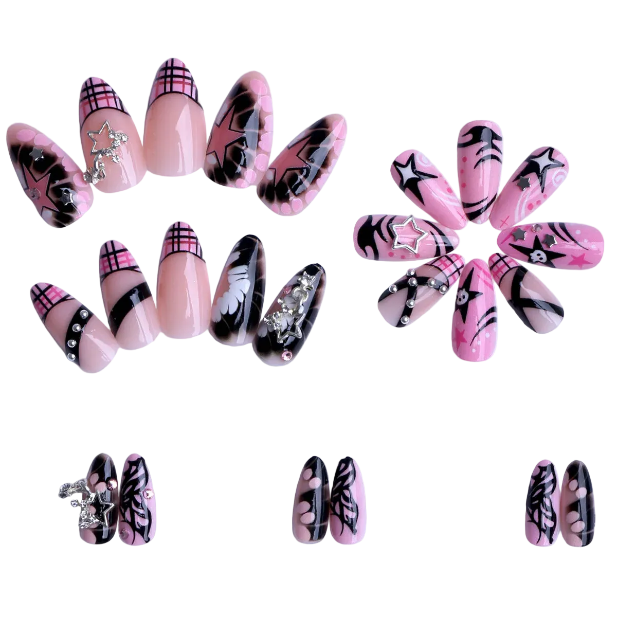 Pink Glossy Pink Almond French Style Spicy Girl Press Ons