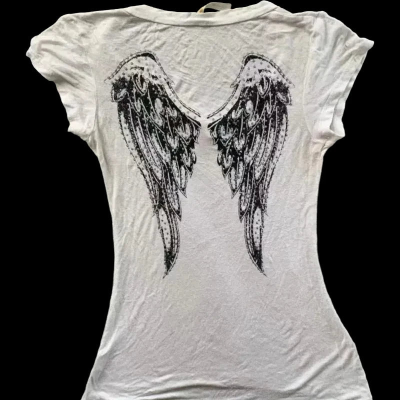 American Retro Subculture Cross Print T-shirts