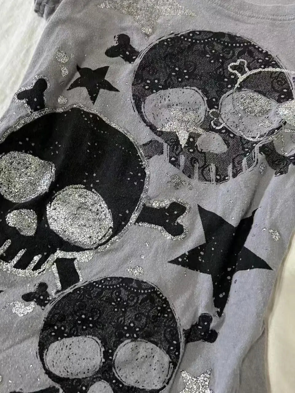 Star Skull Graphic Print T Shirt